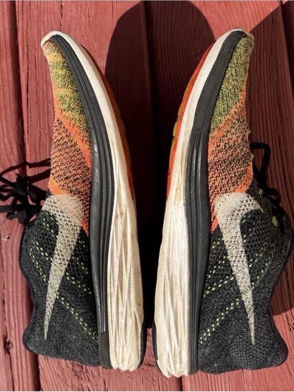 Nike Flyknit 3 Lunar Running Shoes - Black, Orange